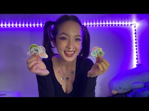 ASMR sticker sounds (space edition) - sticky triggers, rambles, mic rubbing/gripping 🌙⭐️🌎✨☀️