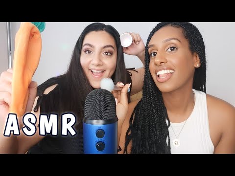 ASMR My Friend Does ASMR with Me For the First Time  (Layered ASMR Sounds)