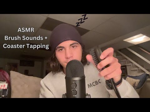 ASMR Brush Sounds and Coaster Tapping for a good night's sleep