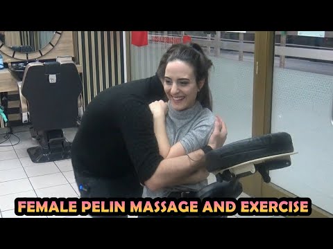 ASMR female chair massage & asmr female cracking & back, arm, palm, neck, sleep massage & exercise