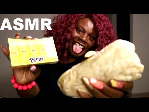 ASMR Eating Sounds Burrito/Peeps |Chipotle Mukbang 🌯