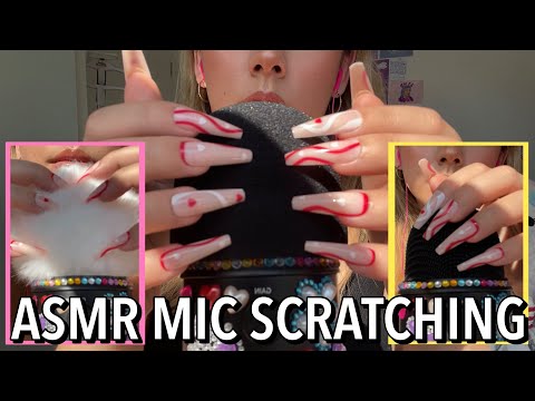 ASMR BRAIN MASSAGE MIC SCRATCHING 💚 ~foam, fluffy, and no cover~ | Whispered Intro