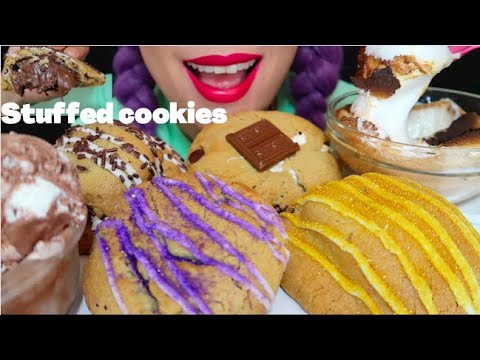 ASMR S’MORES COOKIE,BROWNIE NUTELLA COOKIE, UBE COOKIE, BUTTERMOCHI COOKIE |CURIE.ASMR