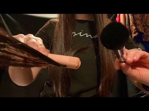 ASMR Hair & Makeup Mall Kiosk | Sampling Hair & Makeup Products (rummaging, brushing, typing sounds)