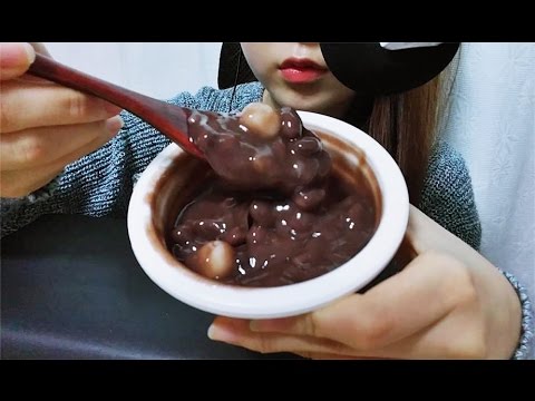 ASMR: Red bean porridge 통단팥죽 이팅사운드 한국어 먹방 Korean Eating sounds mukbang ぜんざい