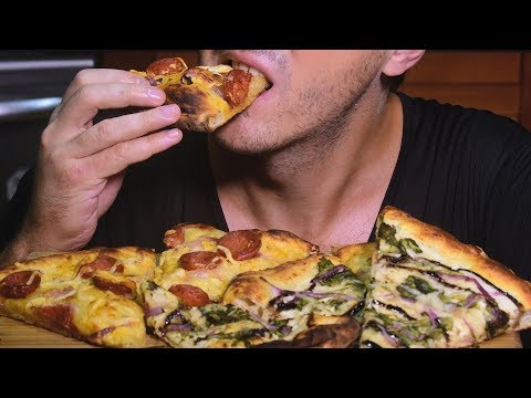 ASMR Pizza 4 Breakfast Veggie + Pepperoni (Soft Mouth Sounds) *HOMEMADE* 먹방 | Nomnomsammieboy
