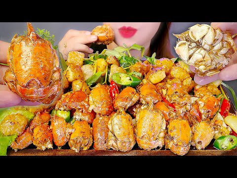 ASMR CUA RÙ RÌ  - fried smole crab in fish sauce  EATING SOUNDS | LINH-ASMR