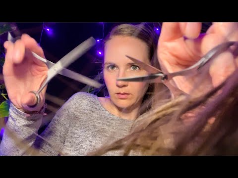 Aggressively & Fast Cutting & Dying Your Hair (asmr)