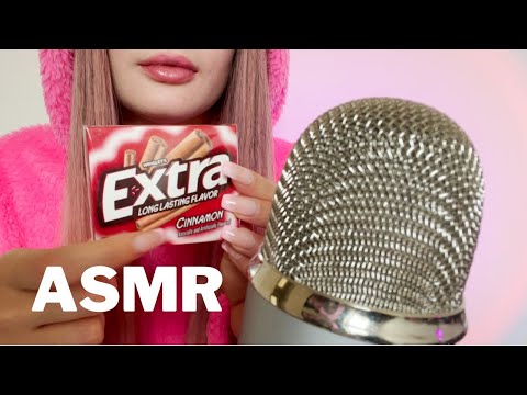 ASMR Chewing Gum & Blowing Bubbles (mostly fails) EXTRA Cinnamon Gum NO TALKING *loud chewing*