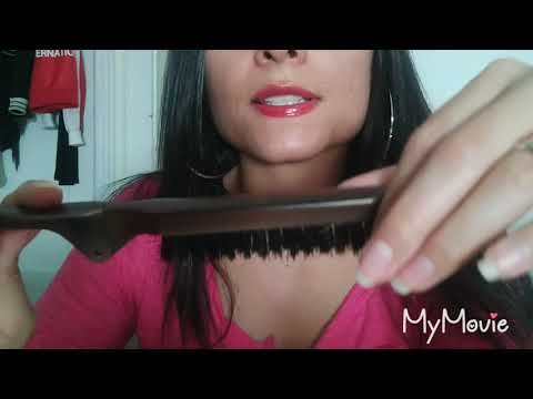 Asmr: Brushing hair with different brushes