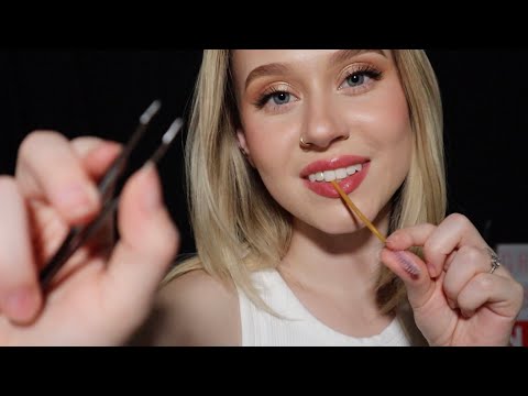 ASMR Doing Your Eyebrows (Layered Sounds, Personal Attention)