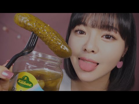 [ASMR]🥒Juicy Pickle Eating Sounds, Slow Eatingㅣ피클 이팅사운드ㅣさくさくしたピクルスを食べる