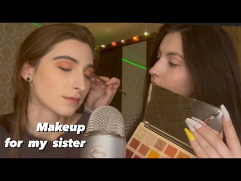 Asmr I'm doing makeup for my sister in 1 minute