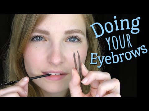 ASMR | Doing Your Eyebrows with Spoolie Nibbles, Plucking, & Scissors