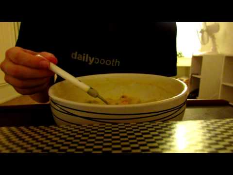 Eating ASMR: Chicken and dumpling soup (front view)