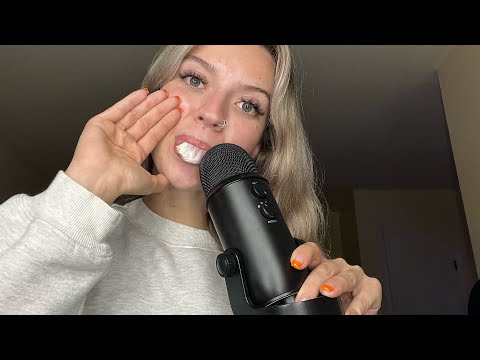 ASMR| Clicky Mouth Sounds/ Gum Chewing/ Juicy Mouth Sounds & Whispered Trigger Words