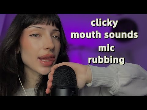 ASMR ₊˚ʚ ᗢ₊ Clicky mouth sounds, mic rubbing, mic gripping