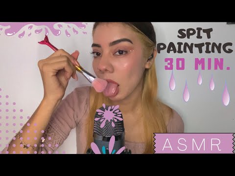 ASMR | 30min. de SPIT PAINTING 💕 🤤