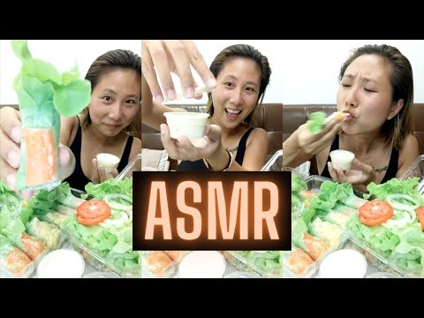 Salad Rolls #ASMR Healthy food MUKBANG