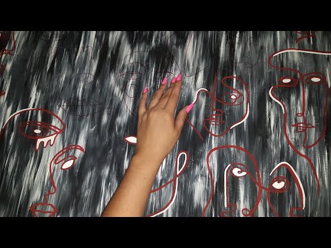 ASMR | tapping and scratching on my art | canvas