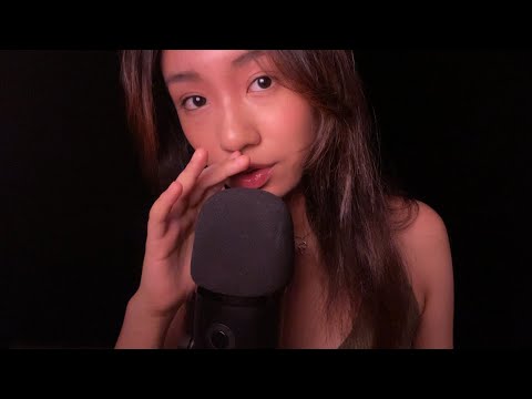 ASMR ~ Unintelligible Whispers & Mouth Sounds For Sleep + Tapping