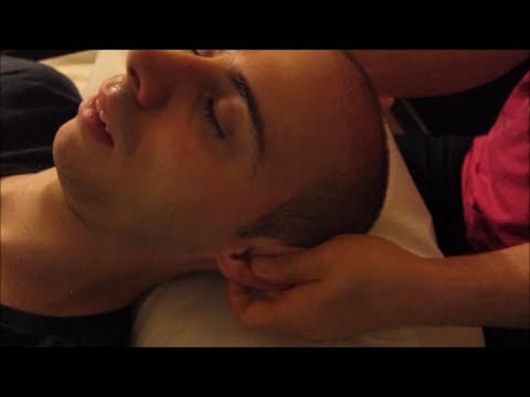 Chinese head ears and neck massage, relaxing ASMR tingles