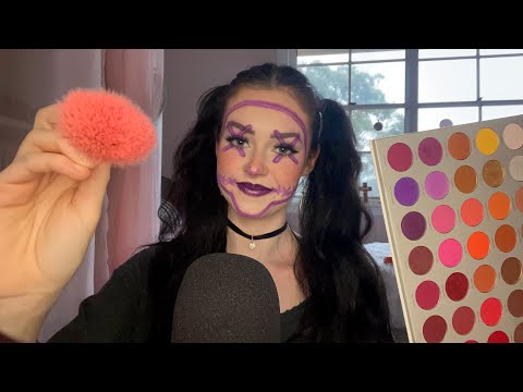 ASMR bestie does your halloween party makeup 🔪
