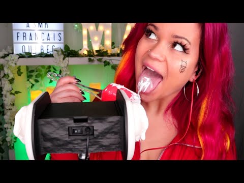 ASMR EAR EATING 😛👂 CRAZY Woman EATS Fluff Marshmallow off of Your EARS