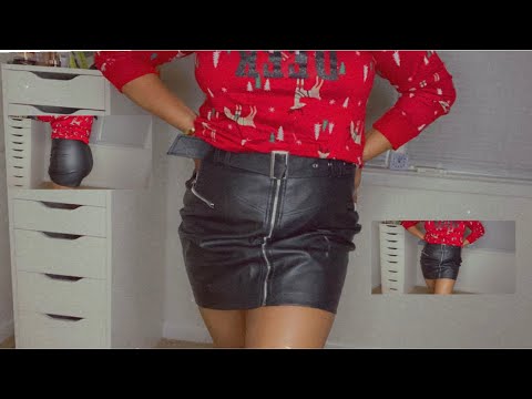 ASMR~ Leather Skirt Scratching The Best Fabric Ever & Tapping sounds 🤤