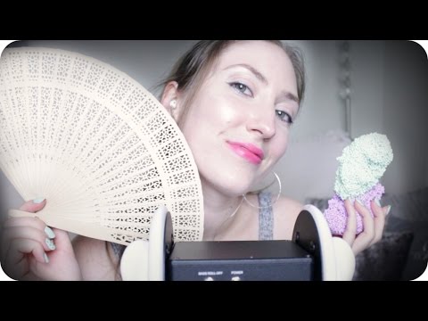 ASMR Whispering w/ Tapping, Sticky Floam, Hair Mousse, Japanese Ear Pick, Wooden Fan + 1 Hour