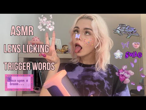 ASMR LENS LICKING// TRIGGER WORDS