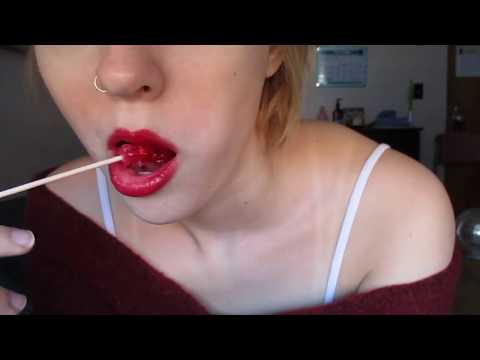 ASMR lipstick, kisses, rock candy lollipop +patreon