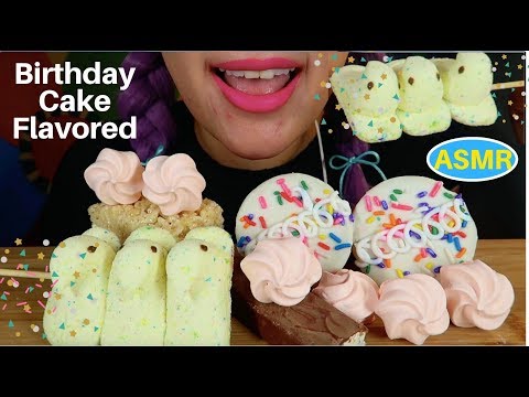 ASMR B'DAY CAKE FLAVORED MARSHMALLOW+CUPCAKE+ EATING SOUND |생일케익맛 컵케익,마시멜로우 리얼사운드 먹방 |CURIE.ASMR