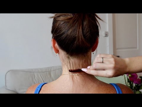 ASMR | Combing baby hairs with a baby comb🫠 (whisper, nape of neck attention)