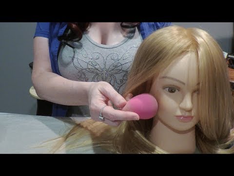 ASMR Gum Chewing Makeup Application on Doll Head.  Fall Asleep in 25 Minutes.