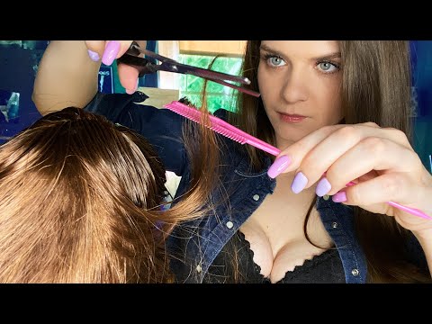 ASMR Doing Your Fastest Haircut in 1 Minute 💕 АСМР Парикмахер Быстрая Стрижка  за 1 Минуту