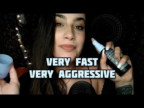 ASMR Fast & Aggressive Reiki - Aura Fluffing w/ Hand Sounds, Mouth Sounds & Chaos lol