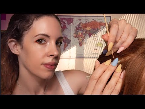 ASMR - Girl In The Back Of Class Plays With Your Hair (Scalp Check, Scratching, Brushing, Braiding)