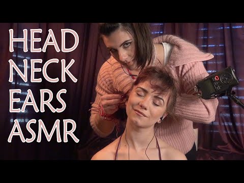 ASMR In Ear Mics Head Massage, Neck Massage, Ear Brushing, Gentle Touching, Sleep Now