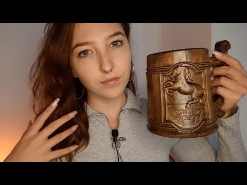 ASMR wood tapping, scratching & whispers for relaxation