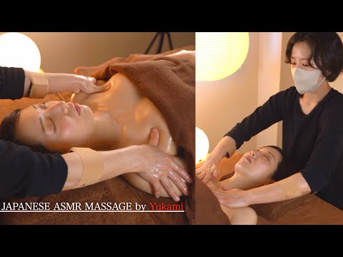 ASMR 👩🏻 Get sleepy with Yukami's skillful neck & décolleté massage｜眠くなる首デコルテオイルマッサージ｜#SachiMassage