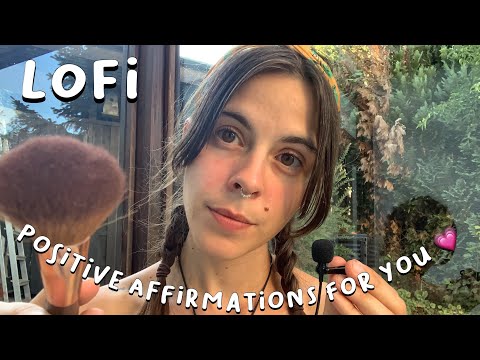 ASMR Face Brushing And Positive Affirmations Lofi Personal Attention ( outdoor asmr)
