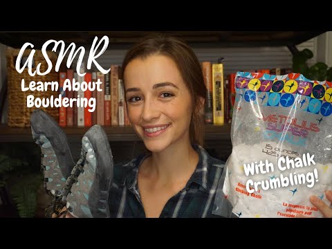 ASMR | Learn about Bouldering and Rock Climbing! 🧗 Soft Spoken • Chalk Crushing • Book Sounds