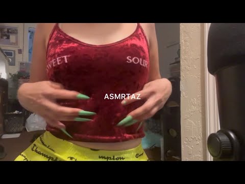 ASMR fabric shirt and shorts scratching + body triggers