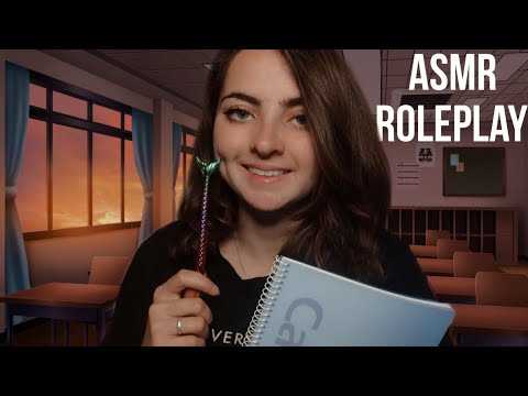 ASMR ROLEPLAY compañera de clase quiere ser tu AMIGA (sonidos de escritura) en ESPAÑOL