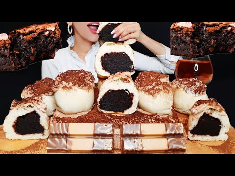 ASMR CHOCOLATE FUDGE BREAD, STICKY CHOCOLATE CAKE, KIT-KAT MUKBANG (REAL Eating SOUNDS)