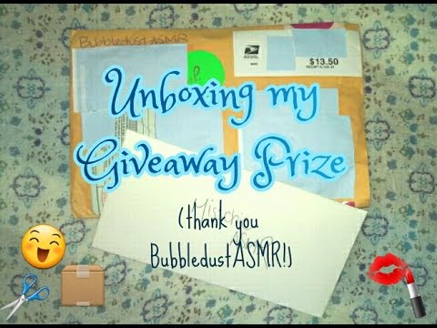 ASMR SOFT SPEAKING: Unboxing My Giveaway Prize 💄🎁 | + Tapping, Crinkling