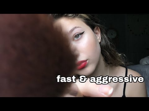 ASMR// fast and aggressive doing your makeup!