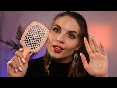 ASMR Hair Brushing & Treatment, Massage, Lotion & Oil Sounds (Layered Sounds) | Personal Attention💖