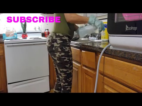 LET'S CLEAN THE KITCHEN | DIshes Sound| Wiping Down| Sweeping (ASMR) #subscribe